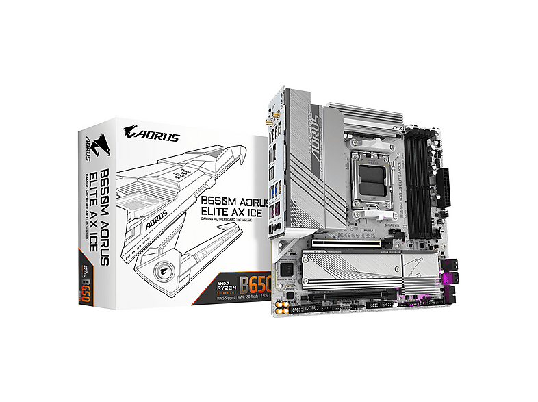 GIGABYTE Gigabyte MB GBT AMD AM5 B650M A ELITE AX ICE G10 | AMD Sockel ...