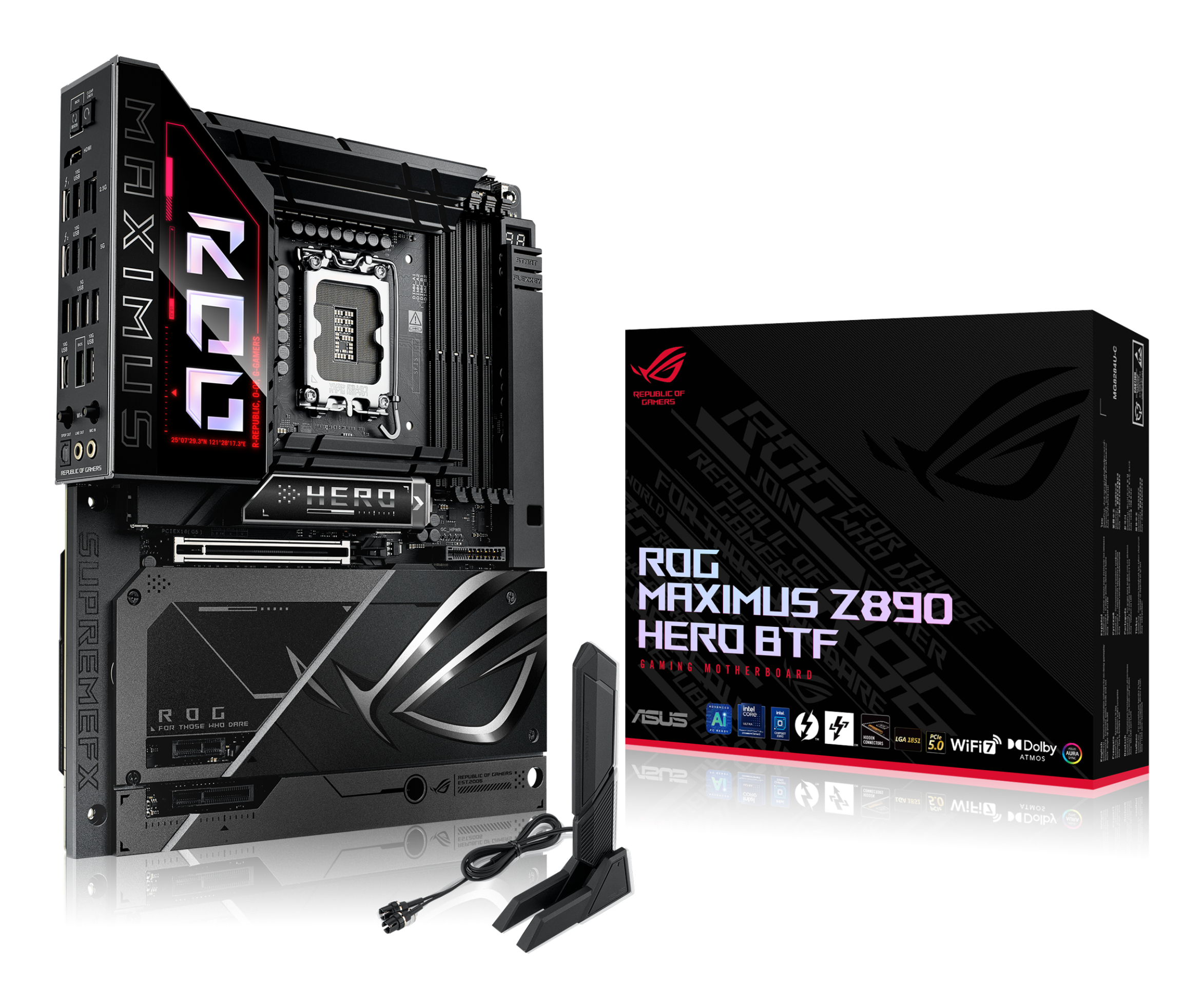 ASUS ROG Maximus Z890 Hero BTF 9200MHz (OC) DDR5 M.2 HDMI Intel Z890 DDR5 ATX Anakart