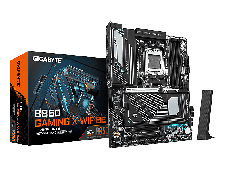 GIGABYTE B850 GAMING X WIFI6E Motherboard - AMD Ryzen 9000 Serie CPUs, 12+2+2 P Mainboard Braun