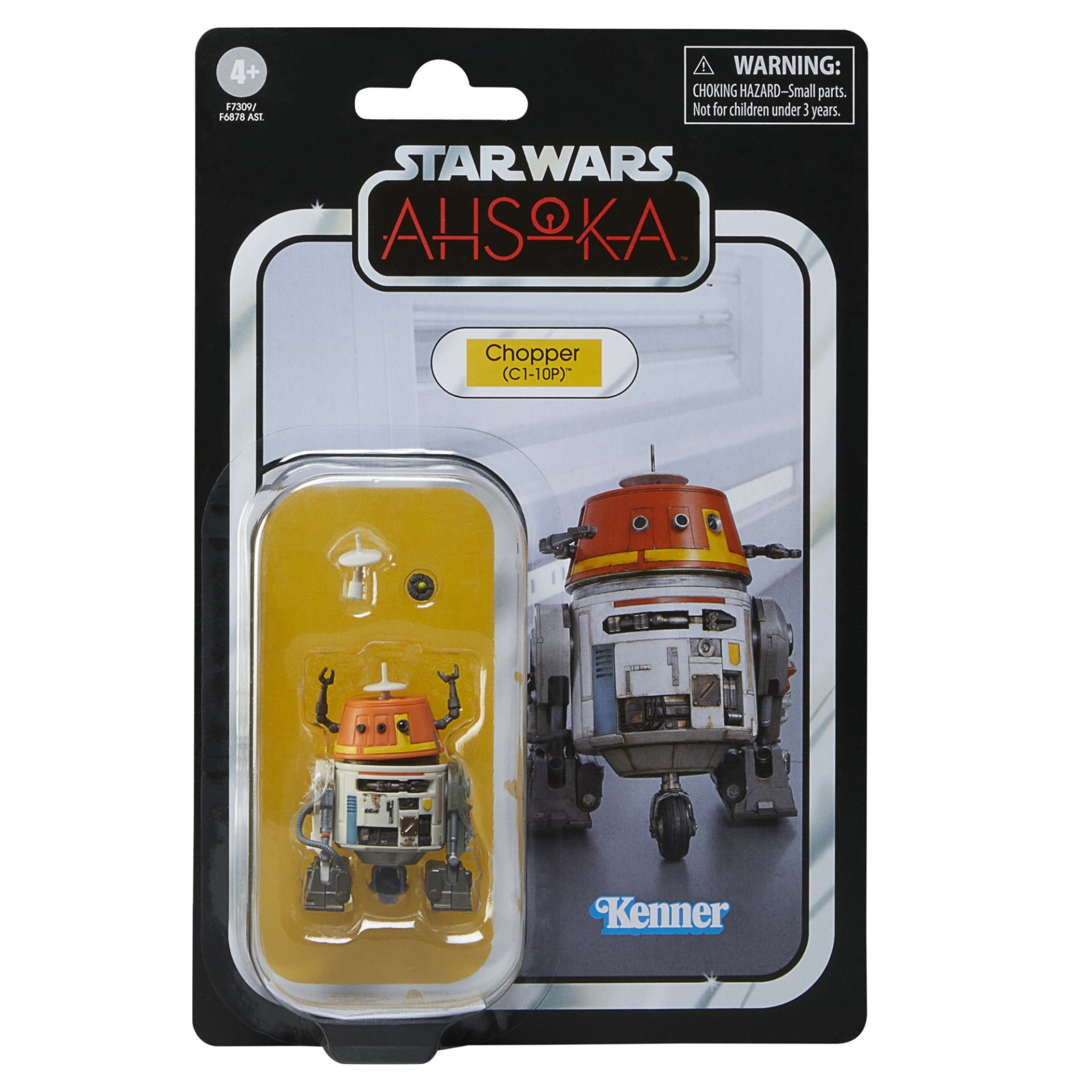 Star Wars Ahsoka Chopper (C1-10P) robot aksiyon figürü. Figür, şeffaf plastik bir ambalaj içindedir.