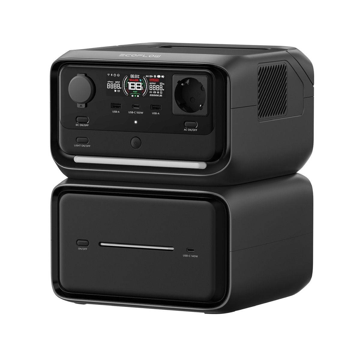 ECOFLOW RIVER 3 Max Plus 858Wh Kapasite 600W (X-Boost 1200W) Çıkış Taşınabilir Güç Kaynağı Siyah