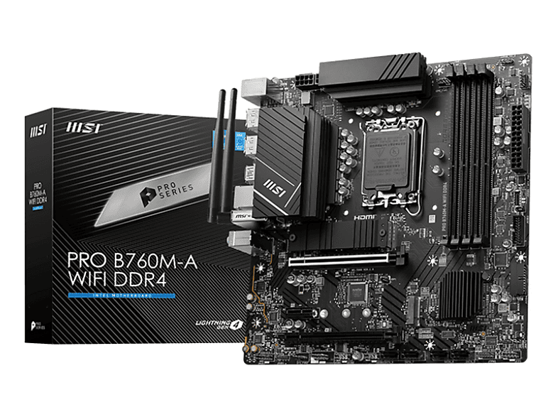 MSI PRO B760M-A WIFI DDR4 Mainboards Schwarz