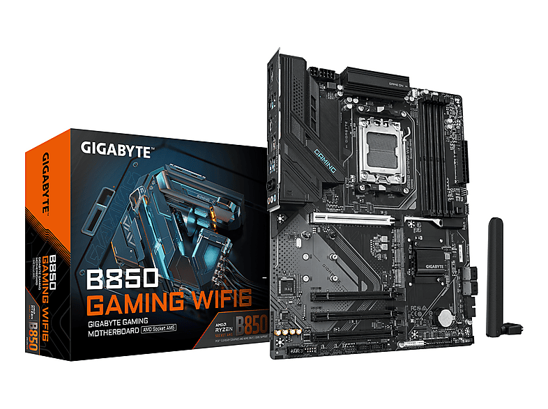 GIGABYTE B850 GAMING WIFI6 Motherboard - AMD Ryzen 9000 Serie CPUs, 6+2+2 Phase Mainboard Braun