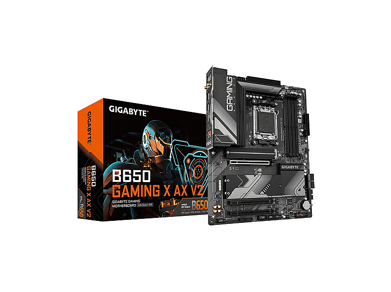 GIGABYTE B650 GAMING X AX V2 Mainboard - AMD Ryzen 9000er-Serie, 8+2+2 Phasen V Mainboard Braun