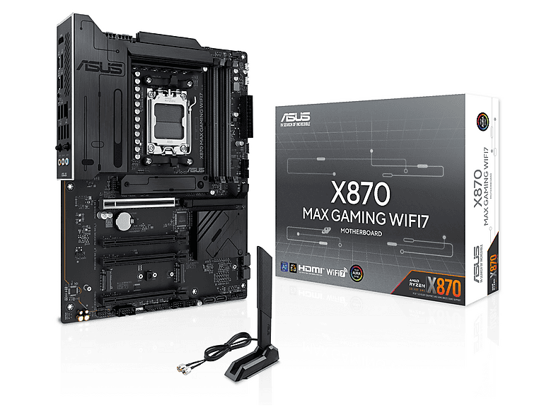 ASUS X870 MAX Gaming Wi-Fi7 8000MHz (OC) DDR5 M.2 HDMI USB4 AMD X870 DDR5 ATX Anakart