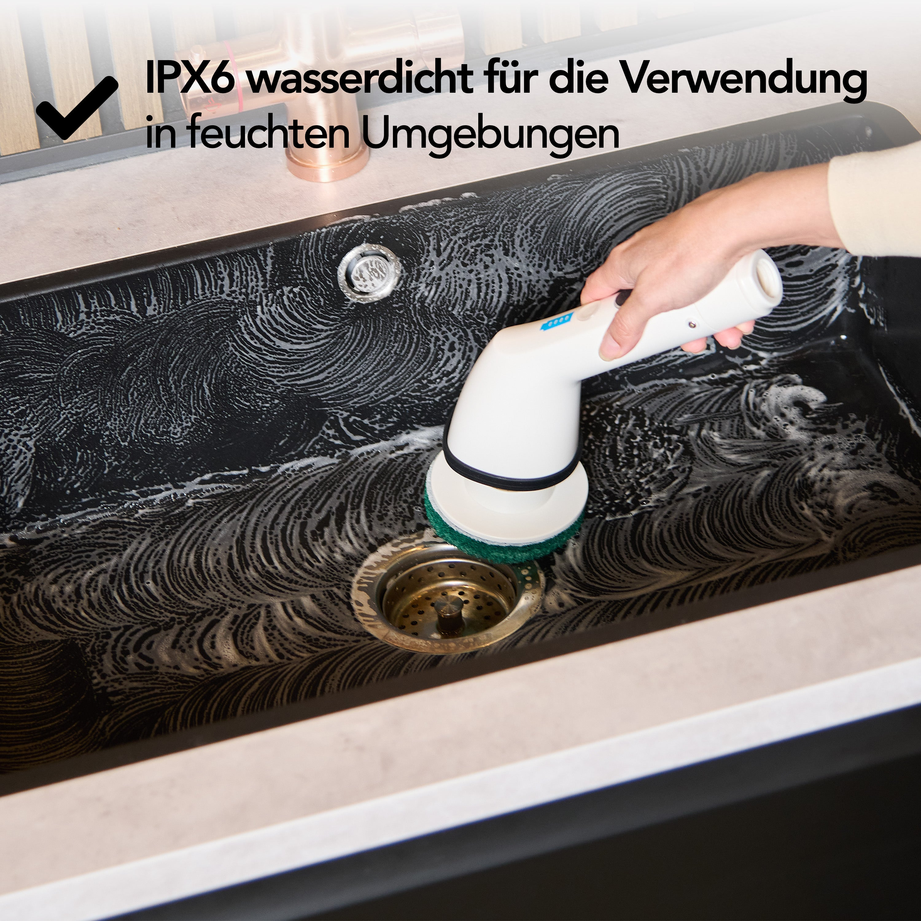 Elektrische draaiende schrobber, FARI draadloze reinigingsborstel met 7