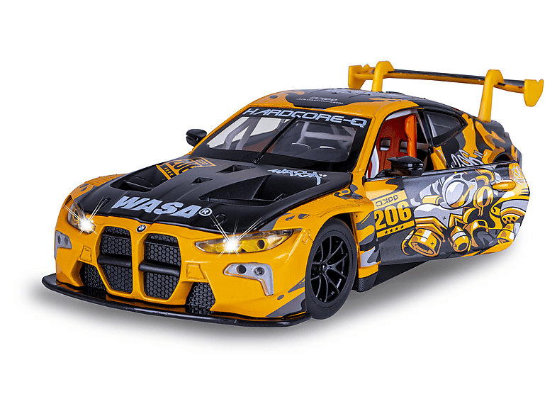 JAMARA 402627 BMW M4 GT3 Diecast 1:24 Inkl. Knopfzellen - Modellauto Spielzeug, Kinder Car, Model Miniatur Fahrzeuge, Geschenkidee Für Kinder, Türen Manuell öffnen/schließen