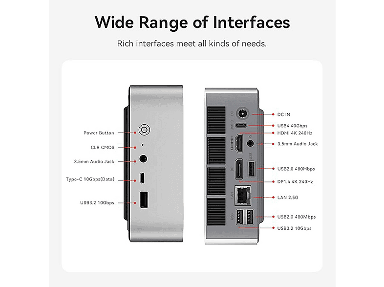 Beelink SER9 H255, Mini Pc mit AMD Ryzen™ 7 H255 Prozessor, 32 GB