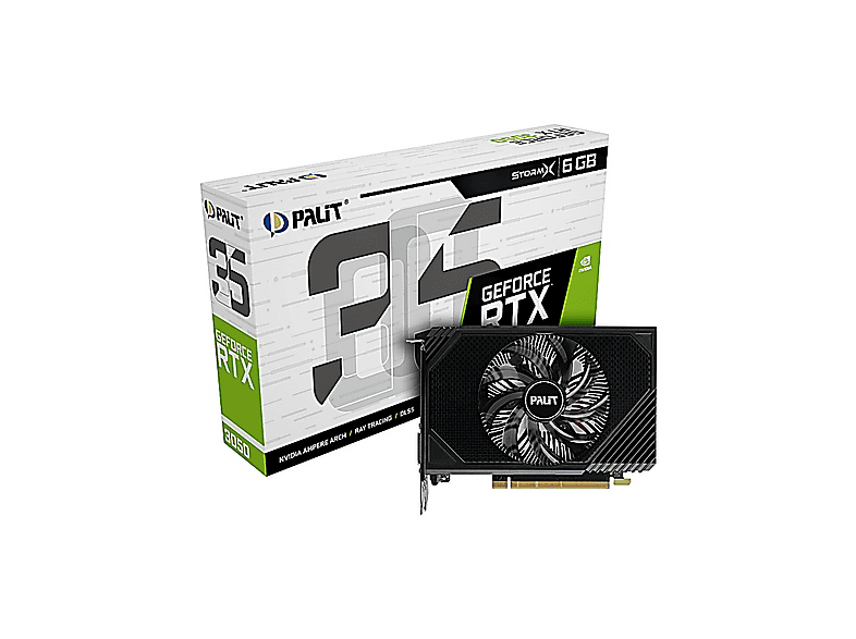 [美品]Palit GeForce RTX 3050 6GB Tarjeta gráfica | PALIT GeForce RTX 3050 StormX 6GB, GDDR6, PCI