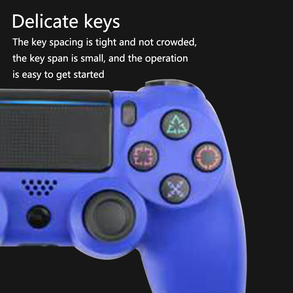 Ein blauer Gamecontroller. Er hat Knöpfe und ein Steuerkreuz. Der Hintergrund ist schwarz.