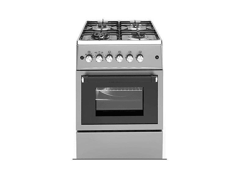 Cocina de gas  - Cocina de Gas VULCANO LUX-60 ALPHA, 60 l, Esmalte fácil de limpiar, 57 cm, Inox