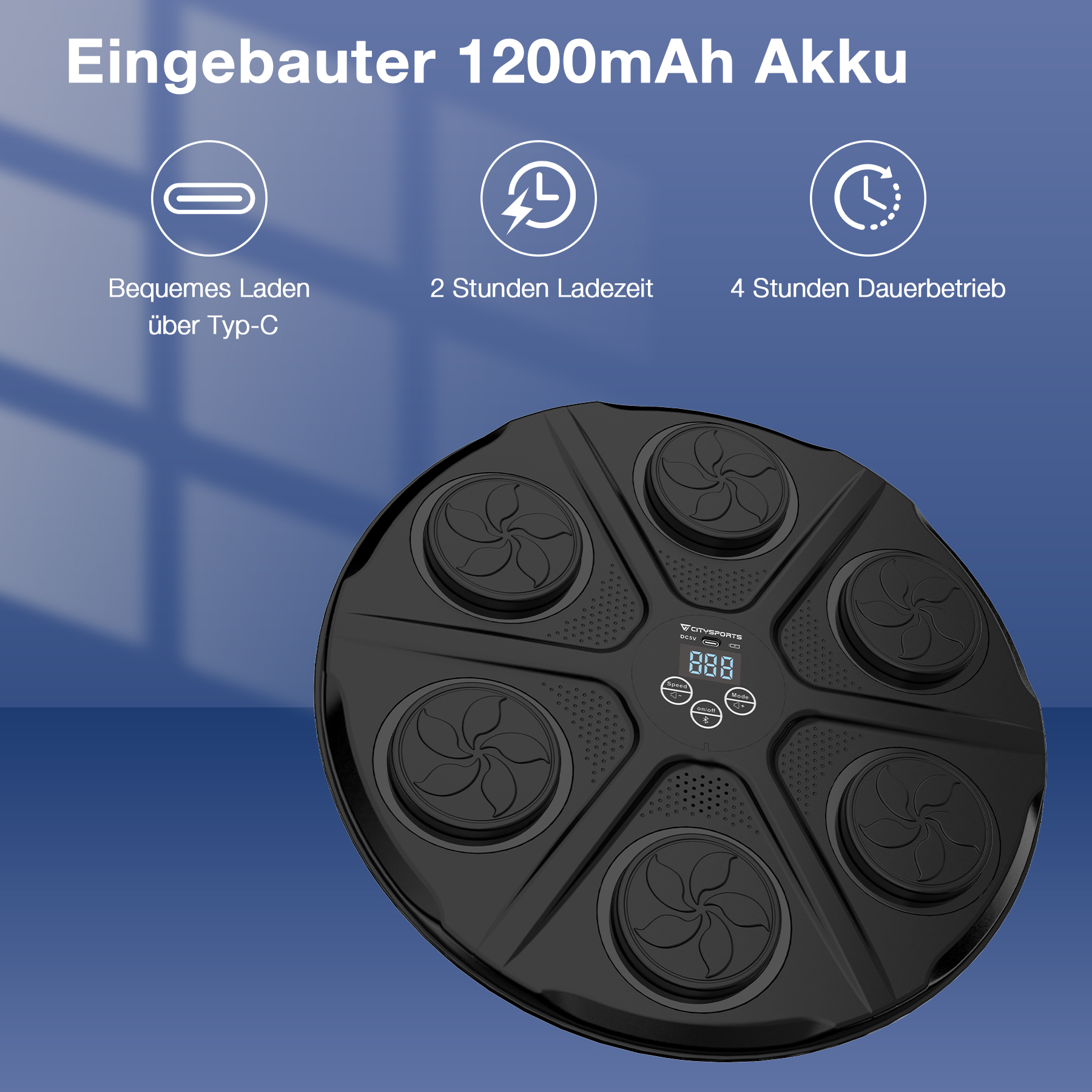 Tissting Musik Boxmaschine Selbstklebend Wandmontage Smart Bluetooth Elektronische Boxing Machine mit Erwachsene Handschuh, Wand Boxtraining Equipment für Kinder, Erwachsene