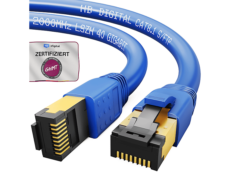 HB-DIGITAL CAT 8.1 RJ45 S/FTP LSZH, Patchkabel, 0,25 m | MediaMarkt
