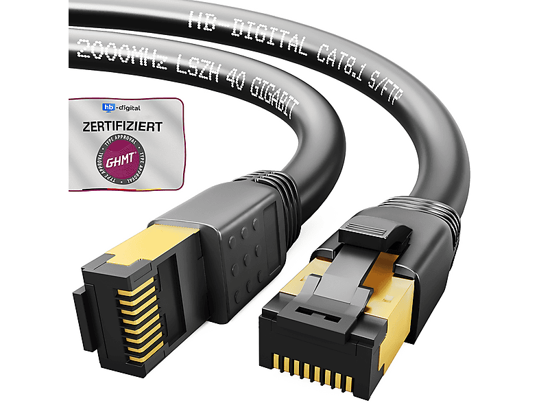 HB-DIGITAL CAT 8 RJ45 S/FTP LSZH, LAN Kabel, 0,5 m | MediaMarkt