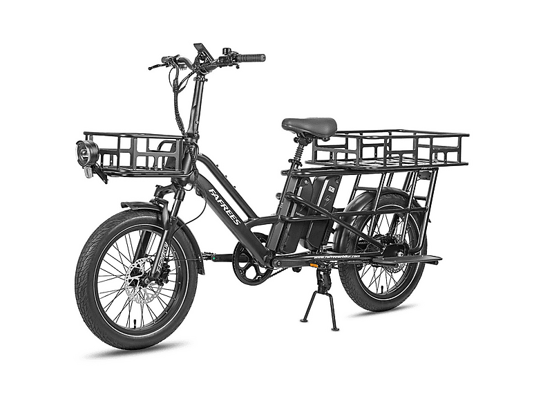 FAFREES FF20-CUV Lastenrad (Laufradgröße: 20 Zoll, Unisex-Rad, 576 Wh×2, Schwarz)