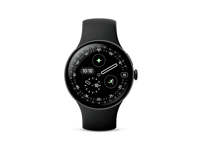 GOOGLE Pixel Watch 4 Smartwatch Aluminium Fluorelastomer, 150-215, Obsidian