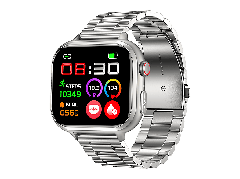 INF 365269 Smartwatch Legierung, Edelstahl, TPU Alloy+Stainless Steel+TP, Silber