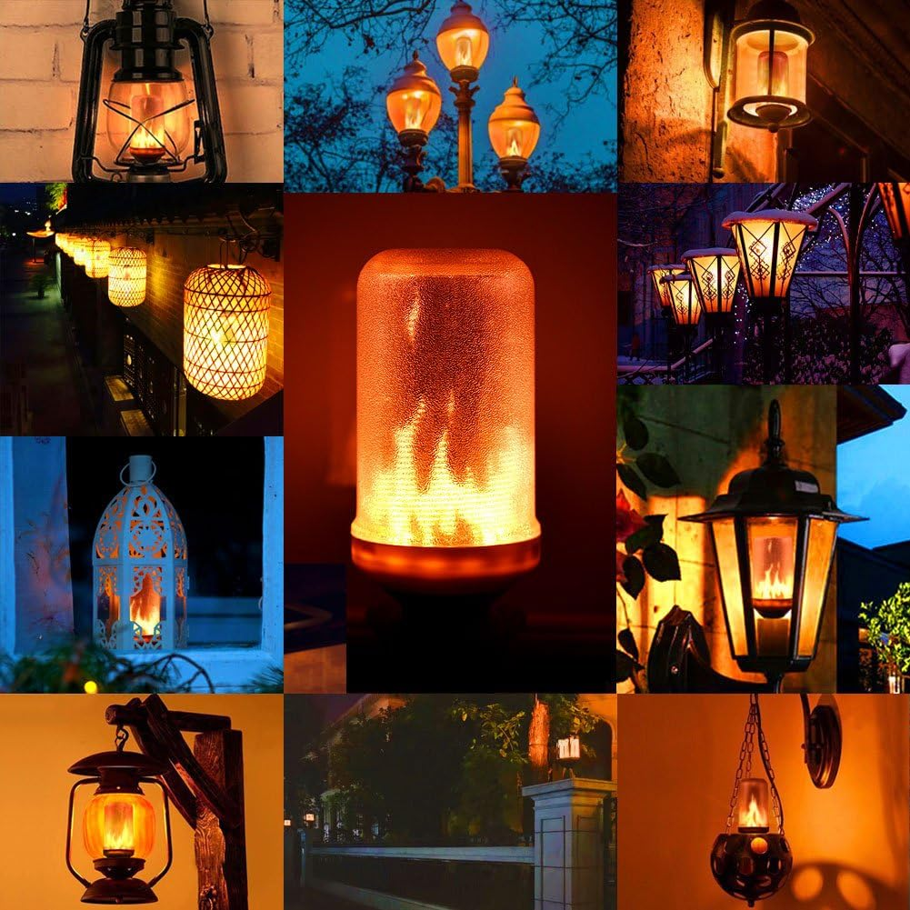 Eine Collage verschiedener beleuchteter Laternen und Lampen, die unterschiedliche Designs, Lichteffekte und Umgebungen zeigen, von innen nach außen.