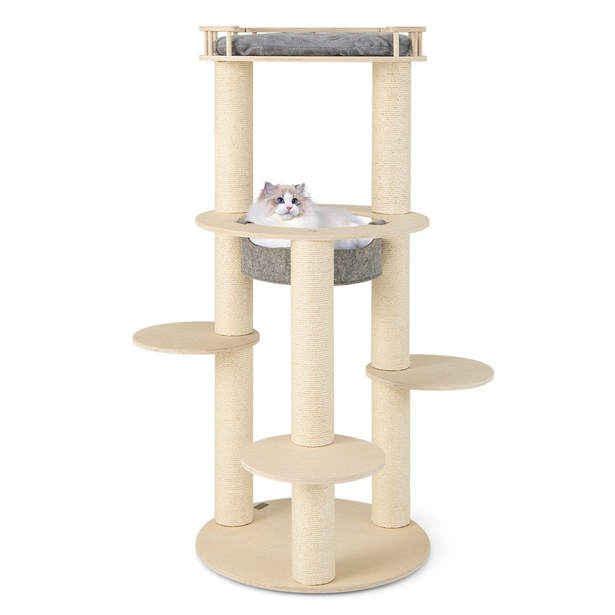 Árbol para gatos NORTHIO 80178, para Gato, Gris y natural