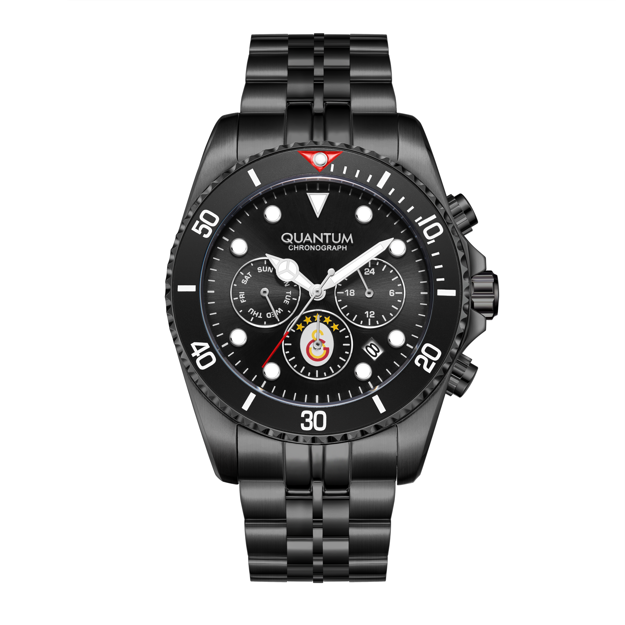 QUANTUM Galatasaray 5 Yıldızlı 25/M2 U251564 Çelik Kasa 42 mm Kol Saati Siyah