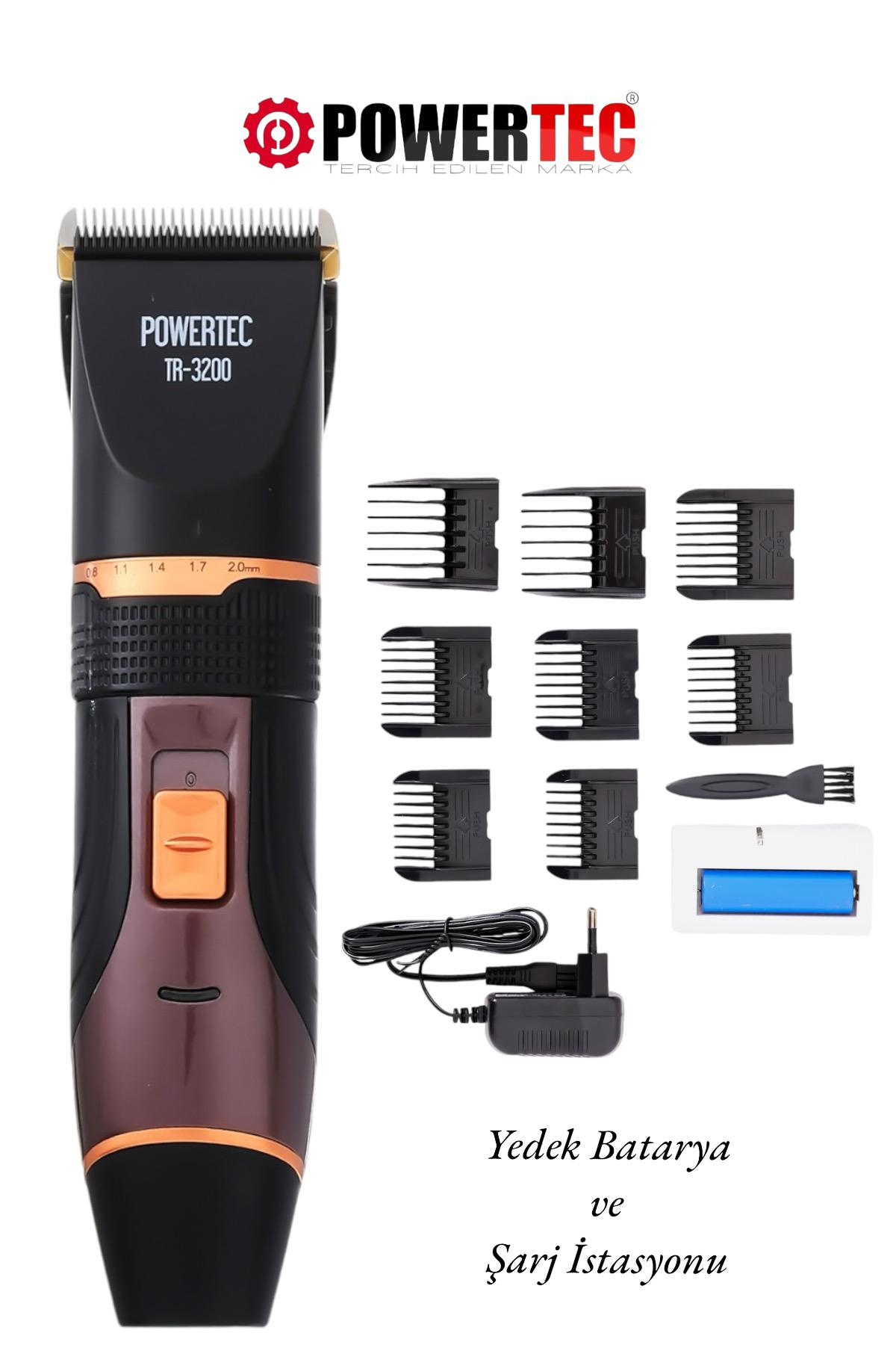 POWERTEC TR-3200 Profesyonel Saç Kesme Makinesi Siyah