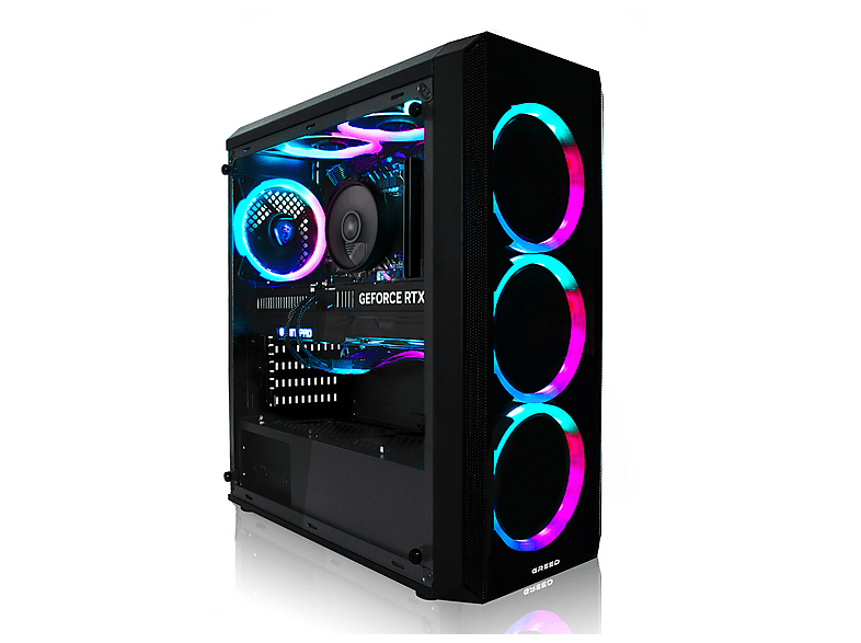 GREED MK2 Intel Lite - Einsteigerklasse - Gaming PC, Gaming PC mit Intel® Core™ i5 10400F Prozessor, 16 GB RAM, 512 GB SSD, NVIDIA GeForce RTX™ 3050, Windows 11 Pro