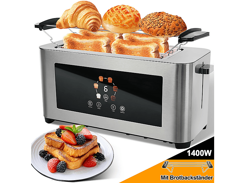 7MAGIC 6015LC Toaster Silber (1400 Watt, Schlitze: 4)