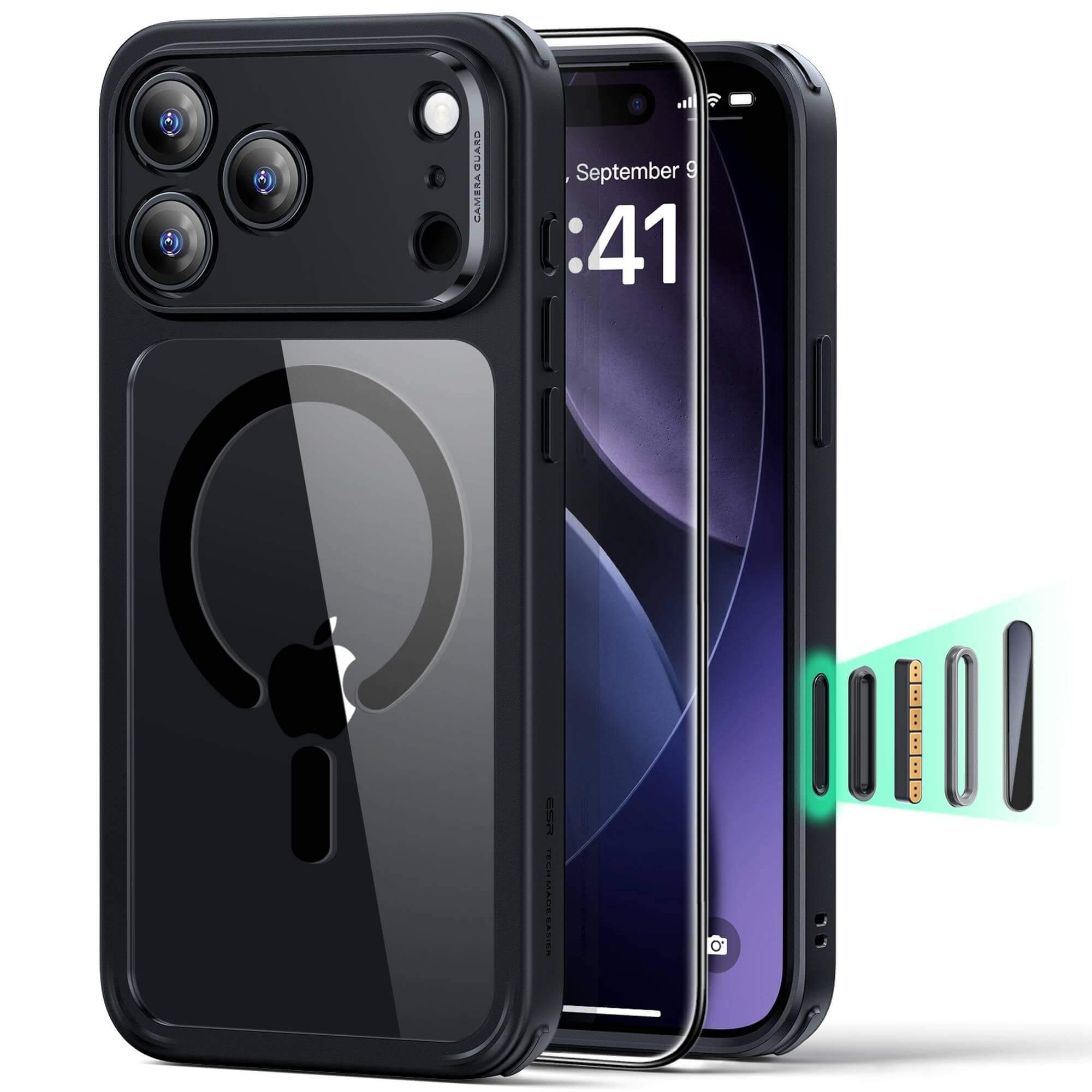 ESR Set Classic Hybrid HaloLock & Tempered-Glass, Backcover, Apple, iPhone  17 Pro, transparent | MediaMarkt