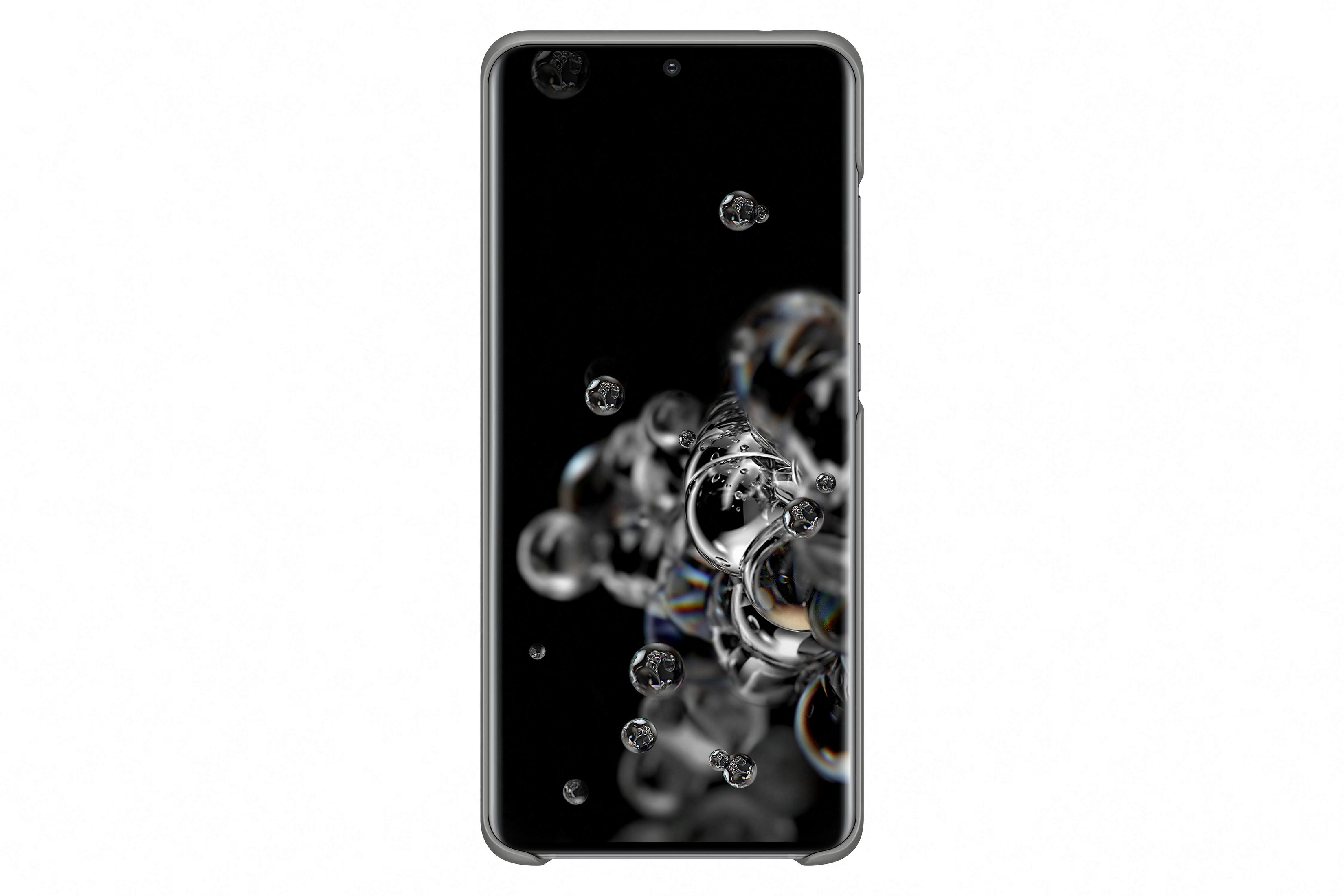 Uno smartphone con schermo nero, con bolle. Il telefono è su sfondo bianco.