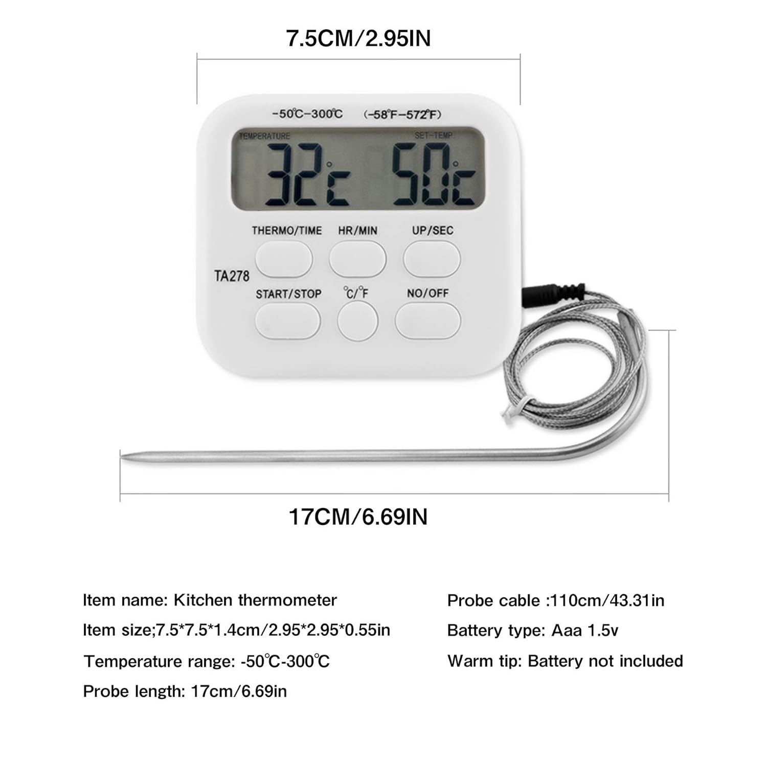 PNUATICM Faltbar, Robust, Schnell Thermometer | SATURN