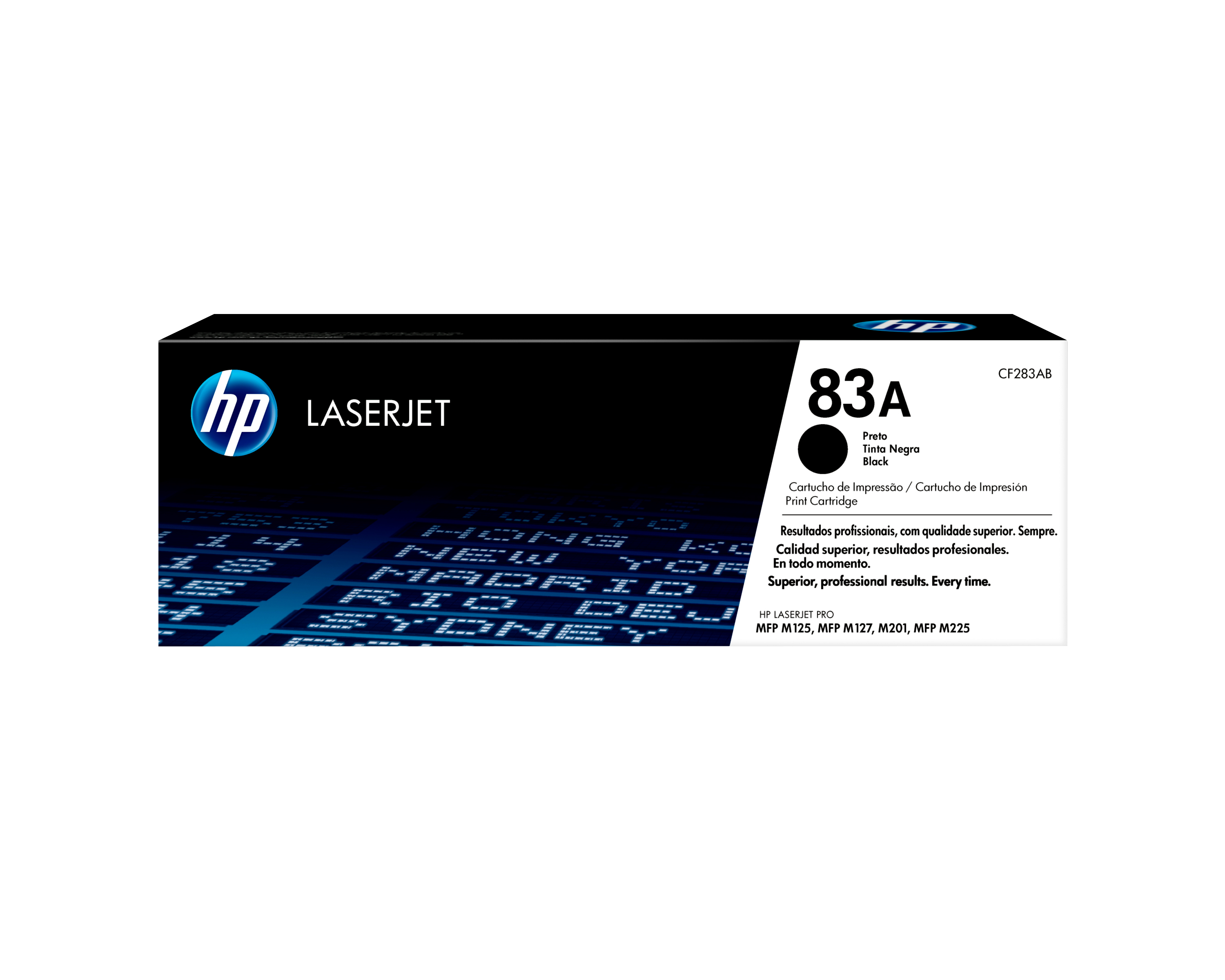 Cartuccia toner HP LaserJet nera, con il numero 83A.