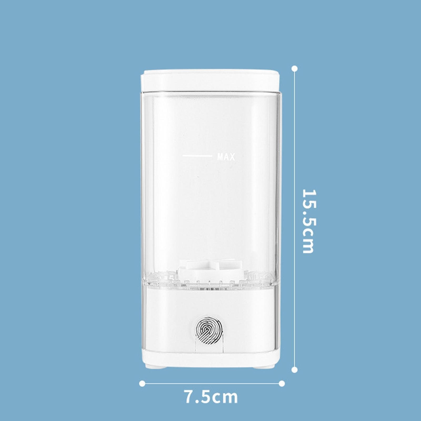 Weißes, rechteckiges Gerät mit der Aufschrift 'MAX'. Abmessungen: 15,5 cm Höhe, 7,5 cm Breite. Fingerabdrucksensor unten.
