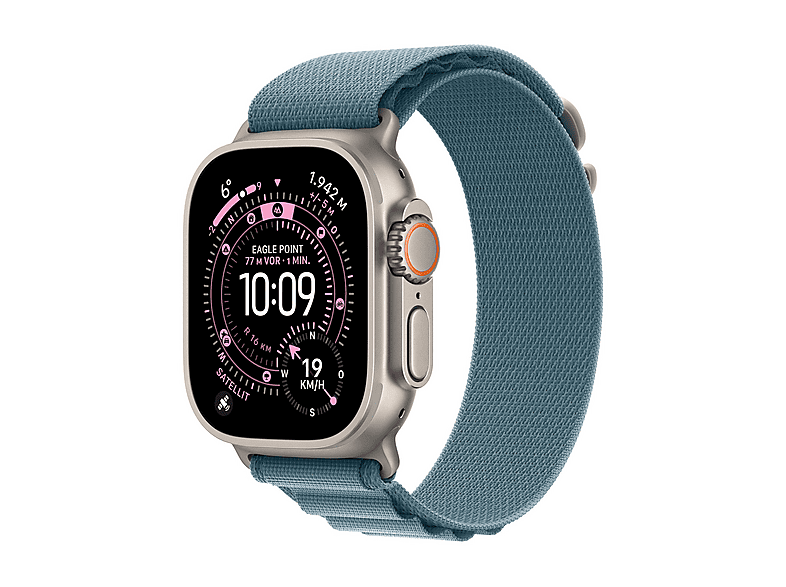 APPLE U3 CELL 49 NAT TIT BLUE ALPINE M Smartwatch Titangehäuse Polyester, 145-190 mm, Natur/Hellblau