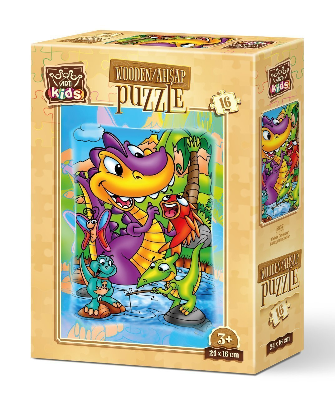 ART PUZZLE Balıkçı Dinazorlar 16 Parça Ahşap Puzzle