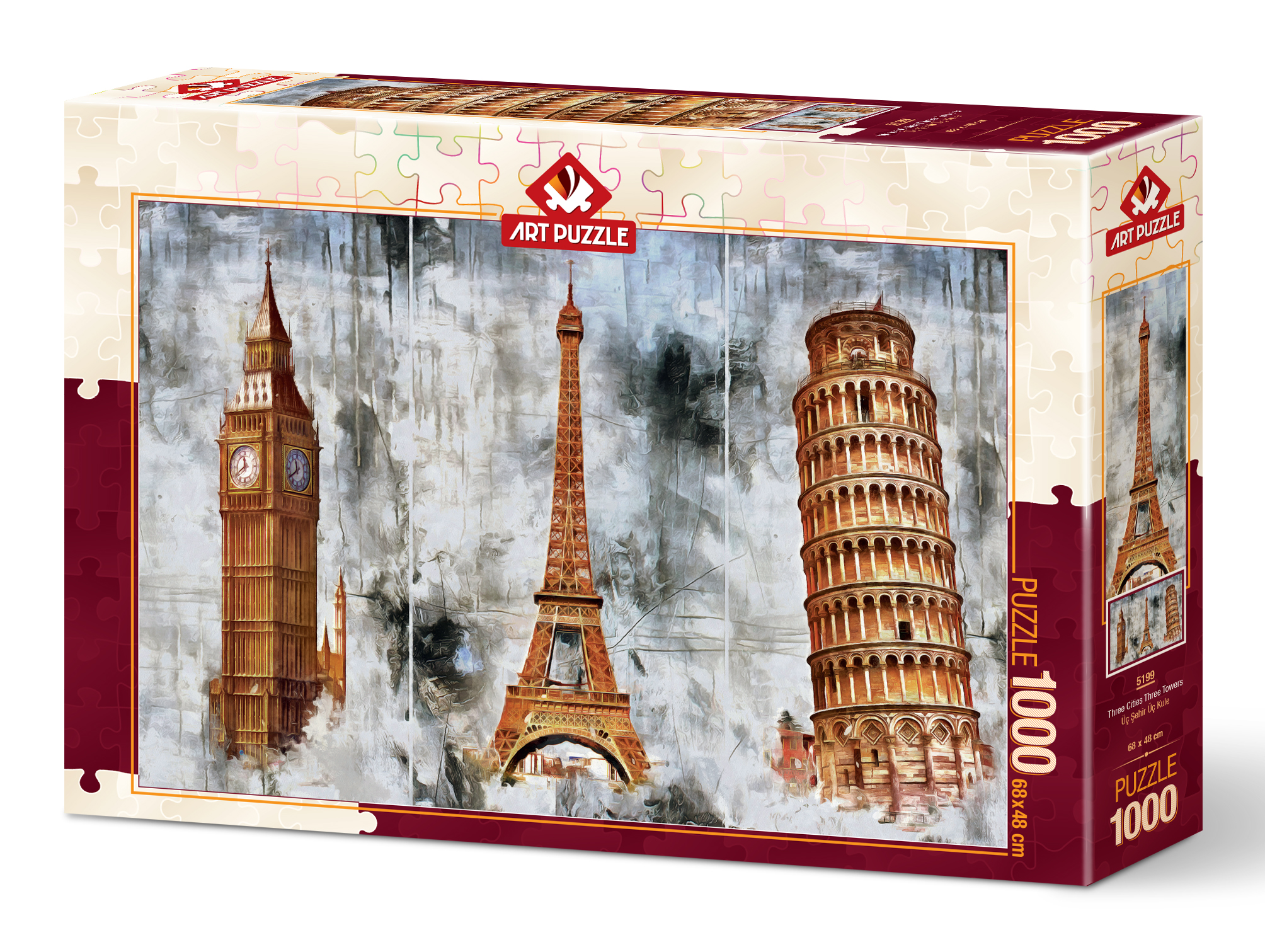 ART PUZZLE Üç Şehir Üç Kule 1000 Parça Puzzle