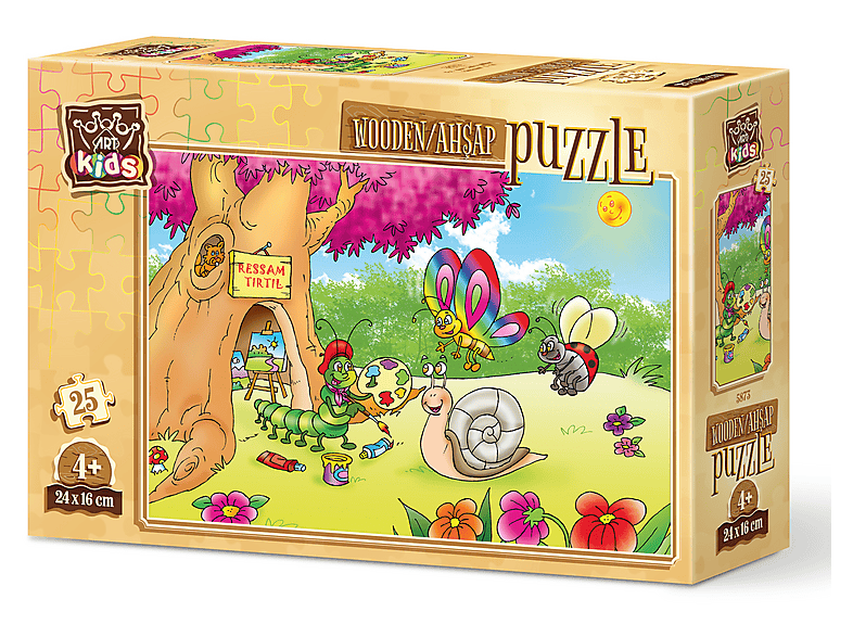 ART PUZZLE Ressam Tırtıl 25 Parça Ahşap Puzzle