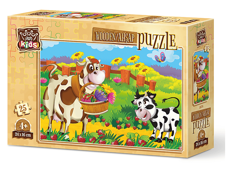 ART PUZZLE Romantik İnek 25 Parça Ahşap Puzzle