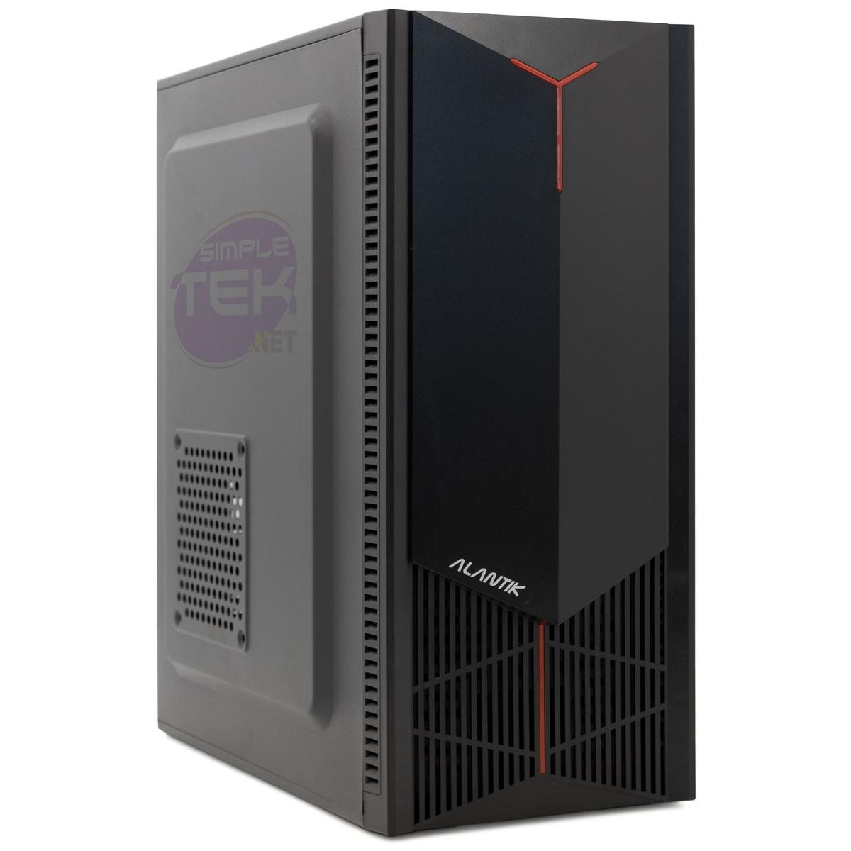 Un case per computer nero e grigio. Ha un design semplice con un accento rosso sul davanti. Il marchio ALANTIK è visibile.