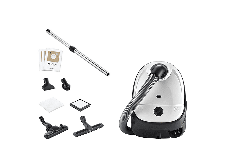 NILFISK ONE ALLERGY 750 W Einzelgerät Bodenstaubsauger, maximale Leistung: 750 Watt, Weiß)