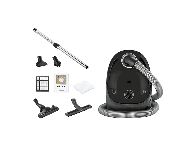 NILFISK ONE 750 W Bodenstaubsauger (Schlitten) Staubsauger, maximale Leistung: 750 Watt, Schwarz)