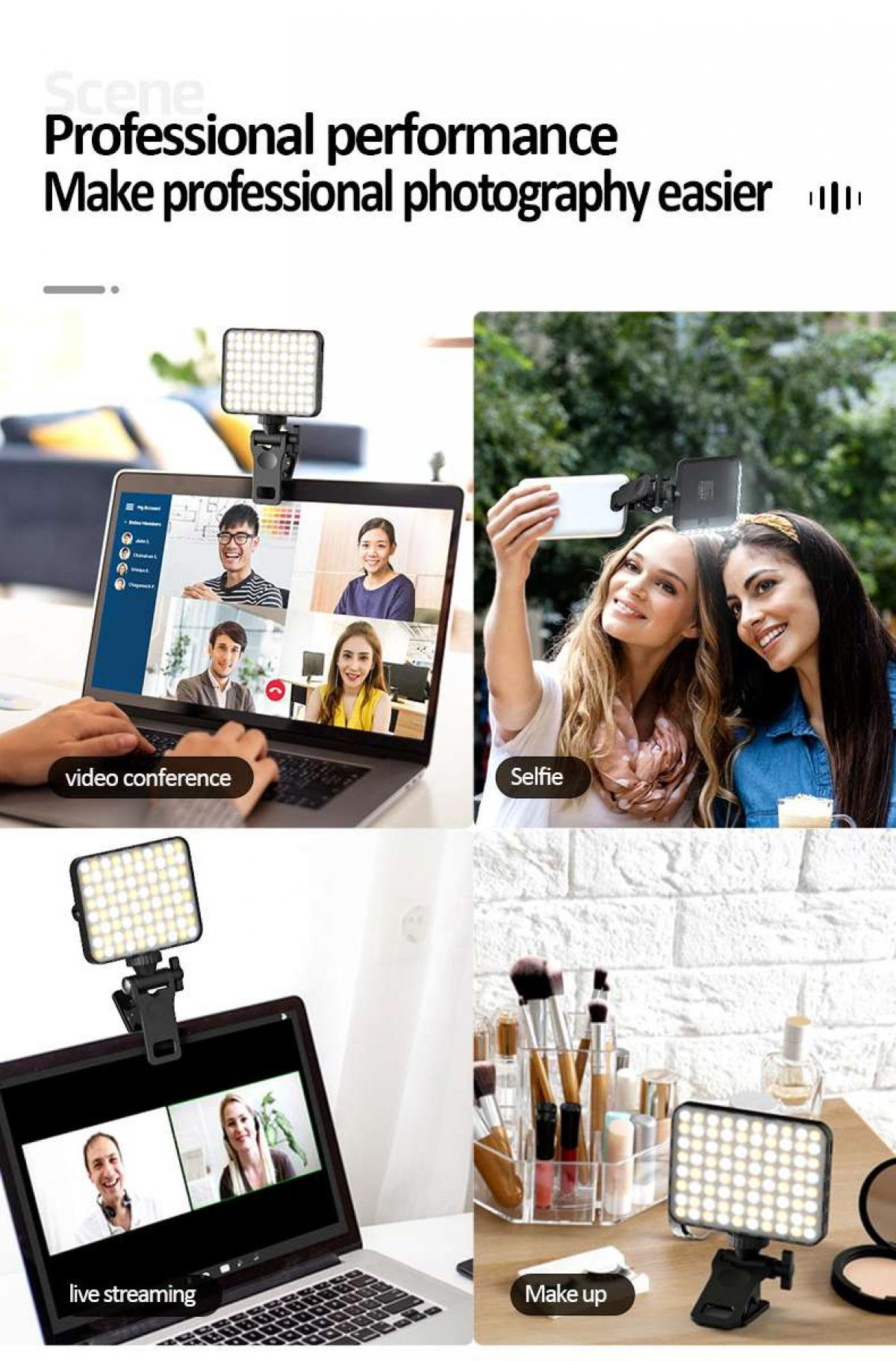 Das Bild zeigt eine Laptop-Videokonferenz, zwei Frauen machen ein Selfie, ein Laptop-Livestreaming und Make-up mit Licht.