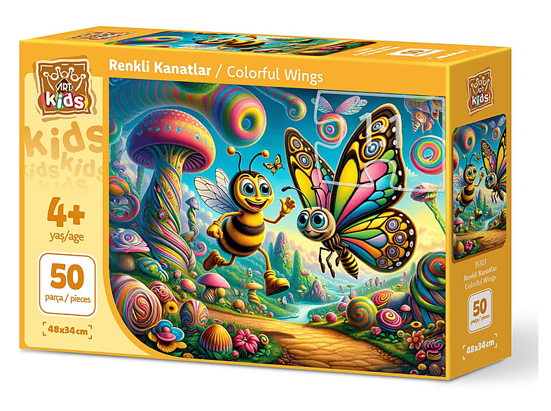 ART PUZZLE Art Çocuk Renkli Kanatlar 50 Parça Puzzle