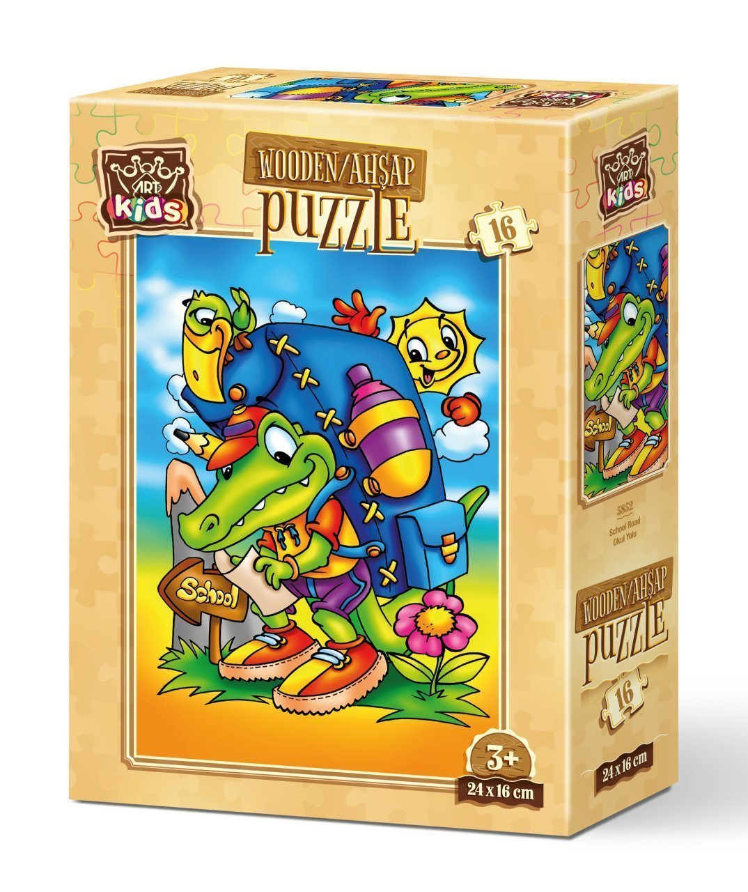 ART PUZZLE Okul Yolu 16 Parça Ahşap Puzzle