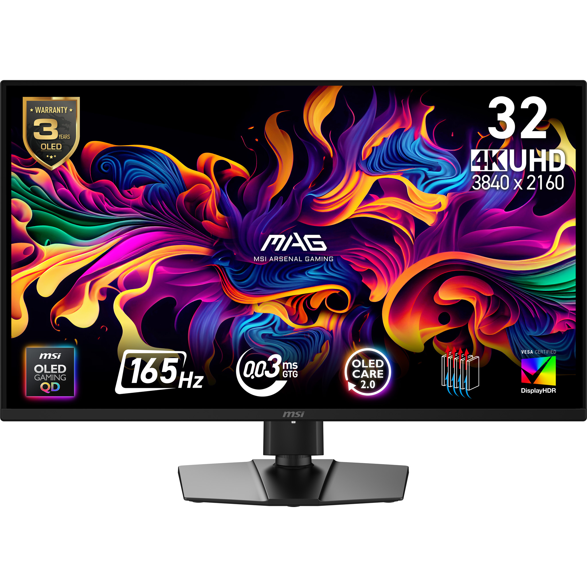 MSI MAG 322UP QD-OLED E16 31,5 inç 4K UHD 0,03 ms Gaming Monitör Siyah