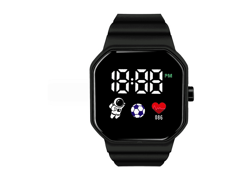 VIELLAN C3-12LED-Elektronik Smartwatch Kunststoff, 120-200mm, Schwarz