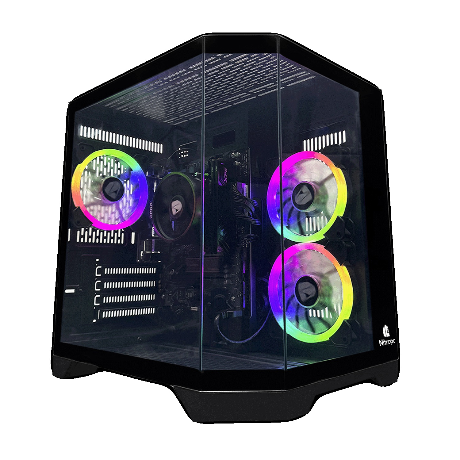 PC Gaming NITROPC Pack Bronze, AMD Ryzen 5655G (6 núcleos, 12 hilos  3,90 GHz hasta 4,4 GHz), Monitor 24
