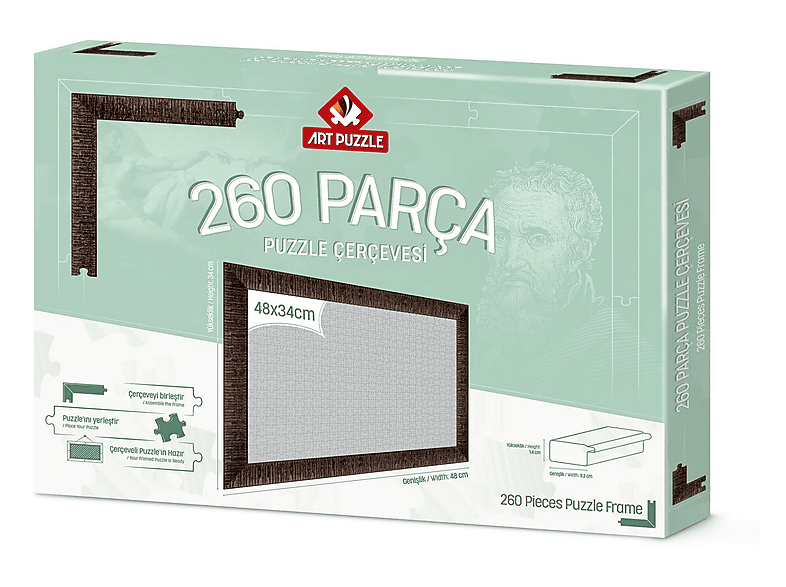 ART PUZZLE 260 Parça Demonte Kahverengi Puzzle Çerçevesi