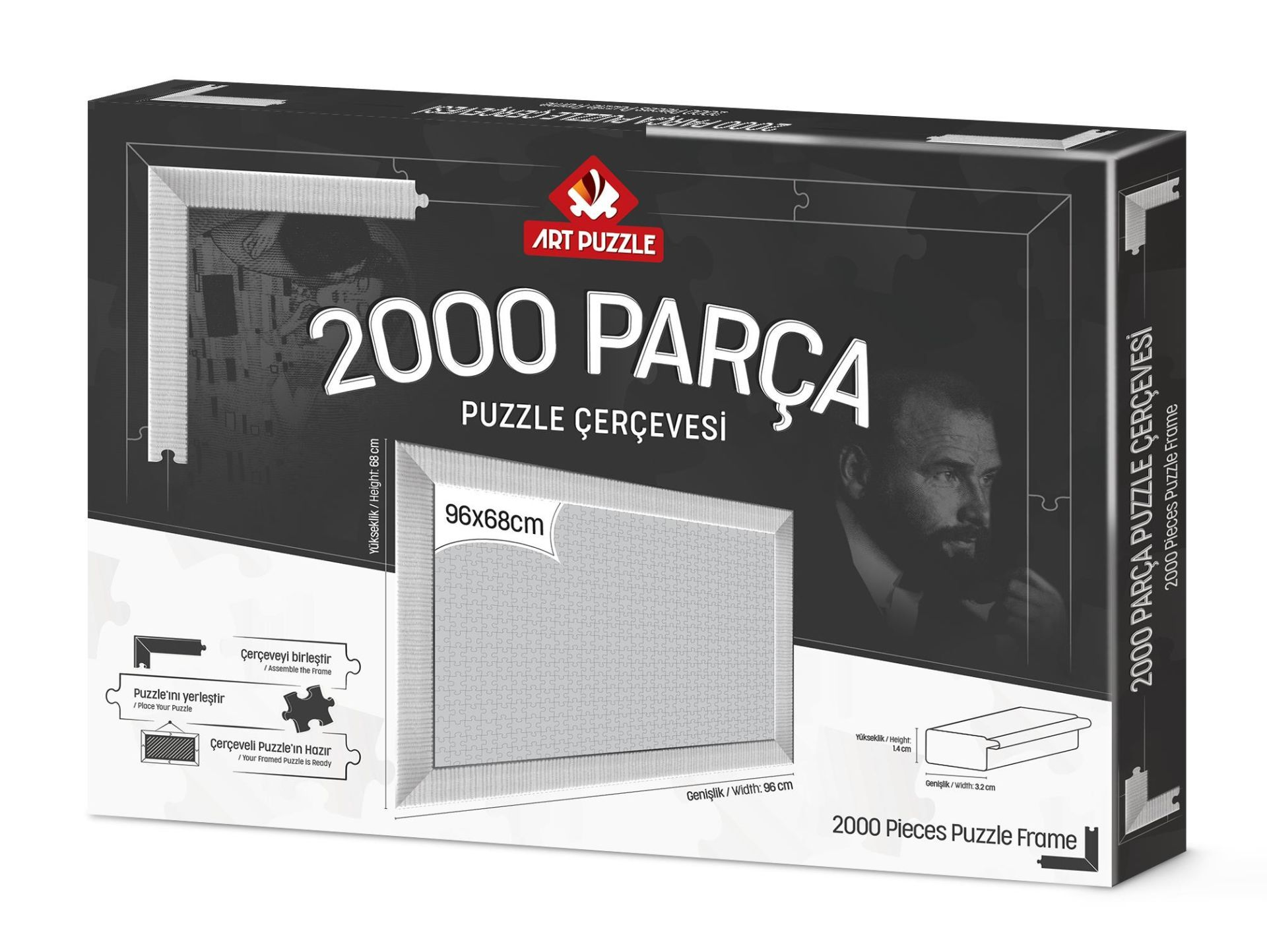 ART PUZZLE 2000 Parça Demonte Beyaz Puzzle Çerçevesi