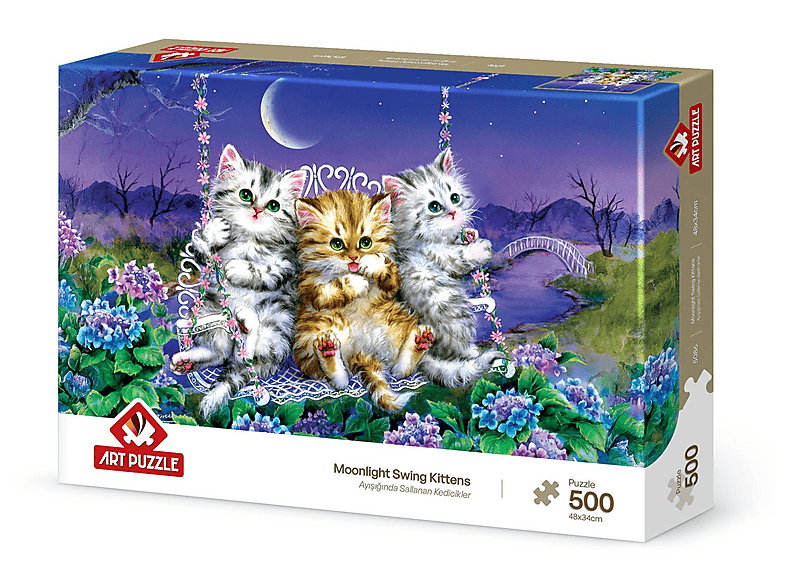 ART PUZZLE Ayışığında Sallanan Kedicikler 500 Parça Puzzle
