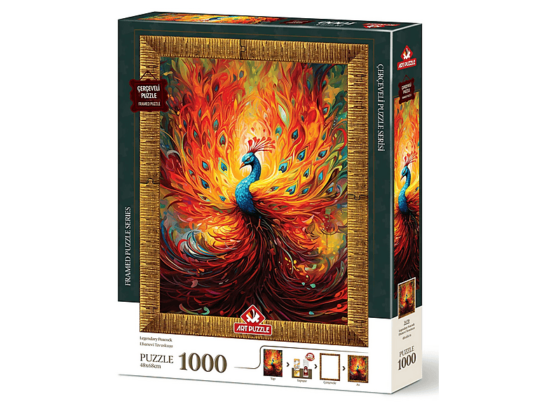 ART PUZZLE Efsanevi Tavuskuşu 1000 Parça Çerçeveli Puzzle